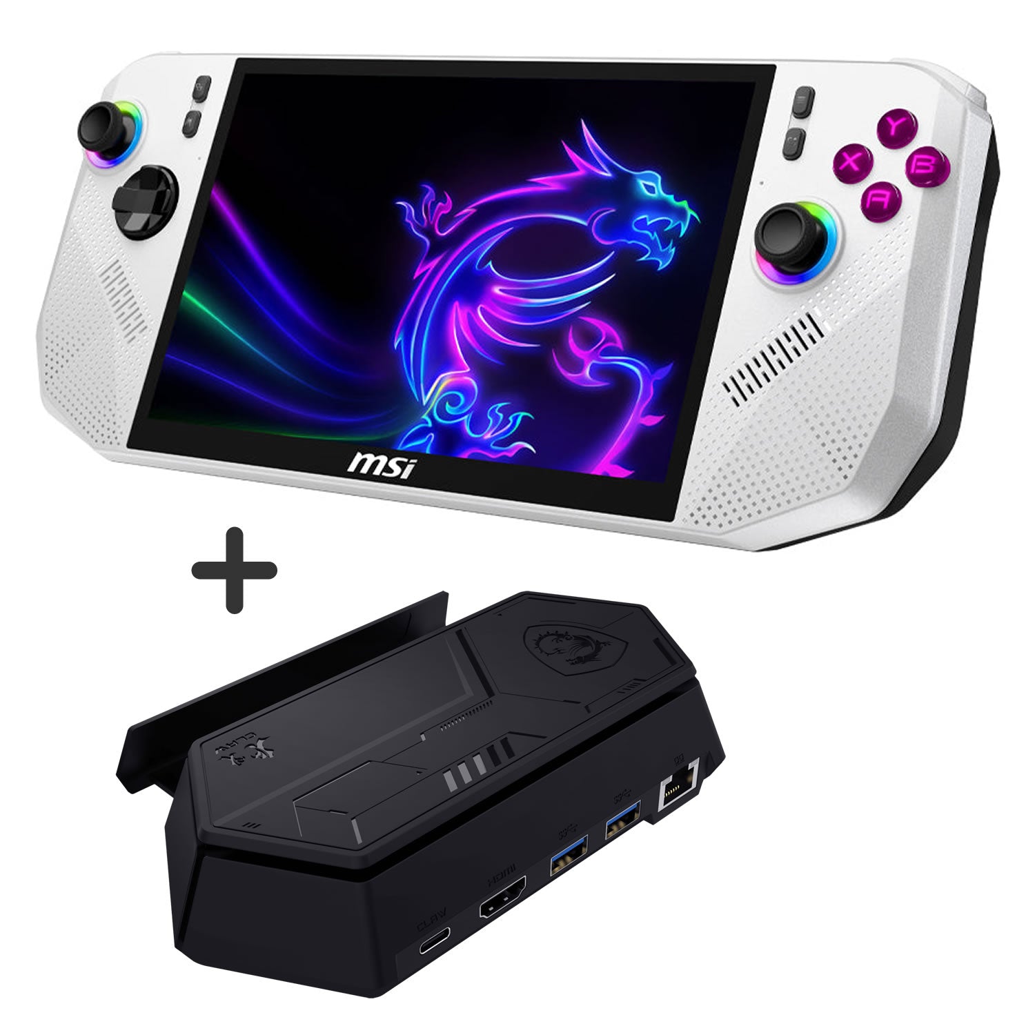 MSI CLAW A8 Grip and Game BZ2EM-059ZA | 8" FHD Touch 120Hz | AMD Ryzen Z2 Extreme | 24GB RAM | 1TB SSD Gaming Handheld - Polar Tempest