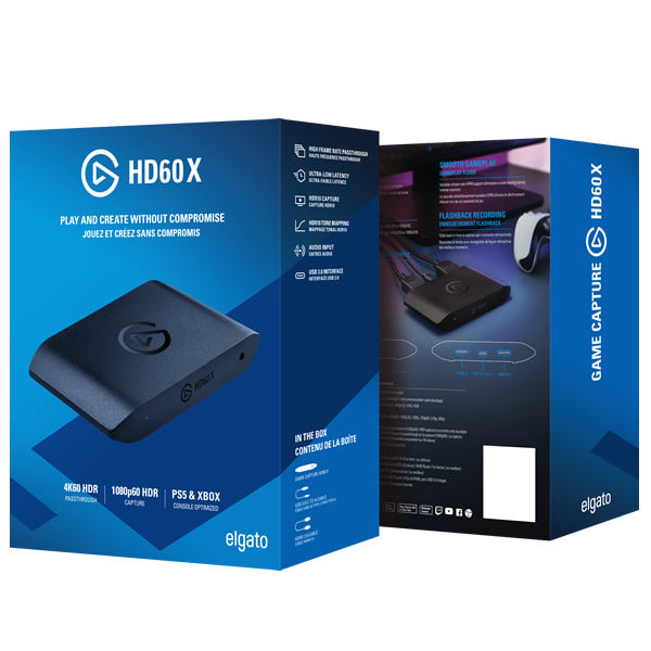  Elgato HD60 X - Stream and record in 1080p60 HDR10 or 4K30 with  ultra-low latency on PS5, PS4/Pro, Xbox Series X/S, Xbox One X/S, in OBS  and more, works with PC