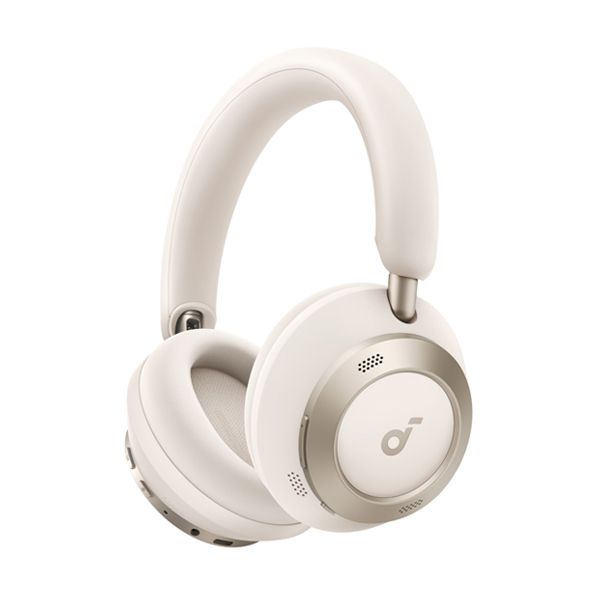 Soundcore space one pro | adaptive anc 3. 0 | hi-res wireless ldac | do 60 ur | bele | bluetooth naglavne slušalke 1 Soundcore space one pro bele naglavne slušalke sprednji pogled