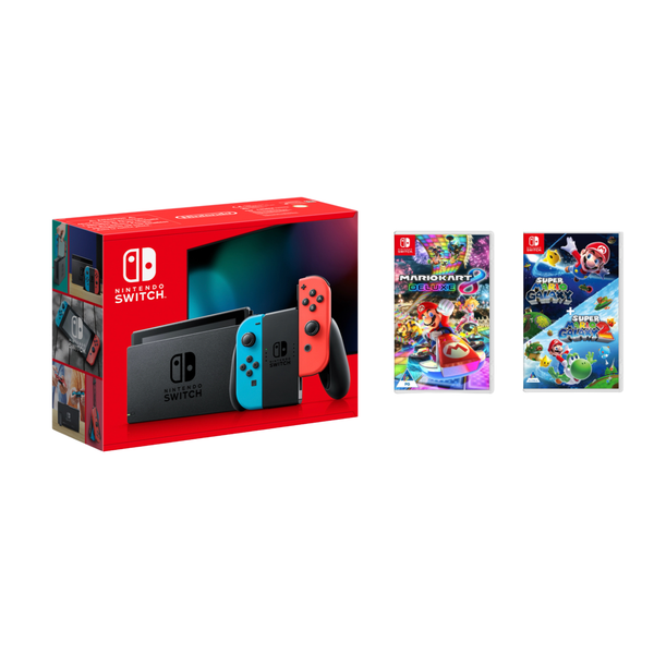 Nintendo Switch Console + Mario Kart Deluxe 8 & Super Mario Galaxy