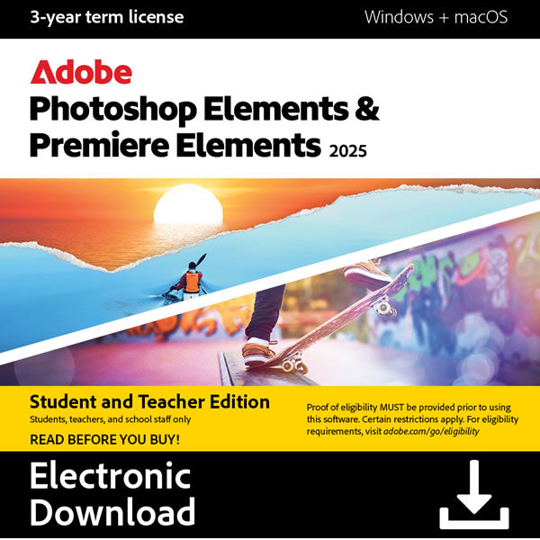 Adobe Photoshop & Premium Elements 2025 3Y Student Edition ESD ZA