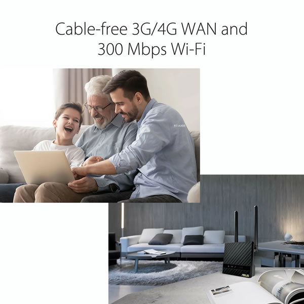 Modem Router Cpu Pc ASUS 4G-N16 Wireless N300 LTE Modem Router – Computer Mania