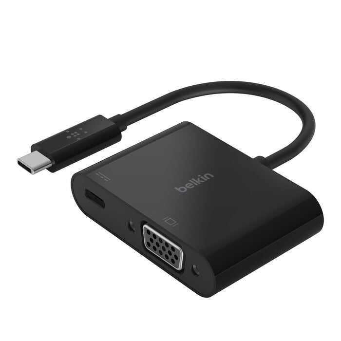 Belkin - USB-C to VGA adapter with up to 60Watt of Power Delivery - Black