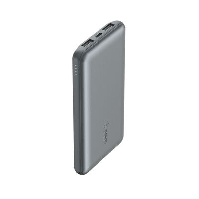 Belkin - BoostCharge 10 000 Mah Power Bank with USB-C 15Watt - Dual USB-A - 15cm USB-A to C Cable - Space Grey