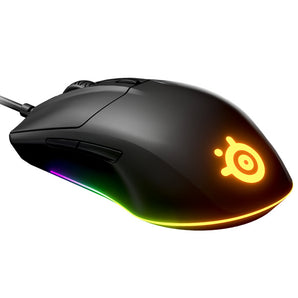 SteelSeries 62513 Rival 3 Wired with TrueMove Sensor and Prism Lighting Gaming Mouse  - Onyx Black