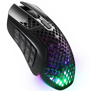 StelSeries 62618 Aerox 9 Wireless Ultra Lightweight Super-Fast MOBA/MMO Mouse with AquaBarrier™ - Black