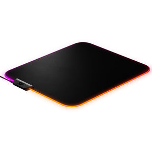 SteelSeries 63825 QcK Prism Medium Micro Woven Cloth Mousepad with Game-Enhancing Illumination - Black