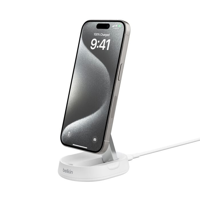 Belkin - BoostCharge Pro - Convertible Magnetic Wireless Charging Stand with Qi2 - 15 Watt Charger - White