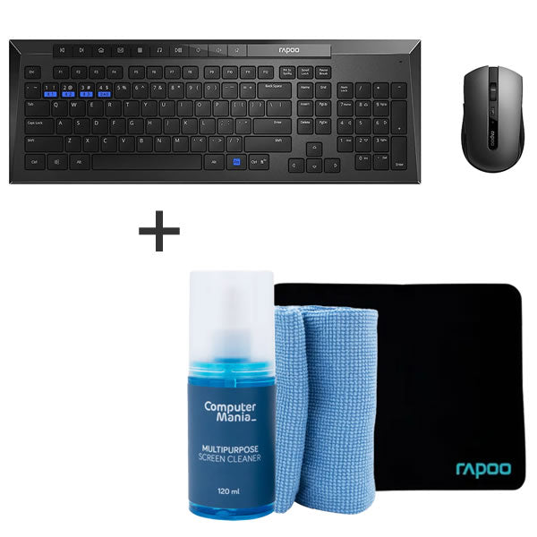 Rapoo 8210M Multimode Wireless  UltraSlim Combo - Black