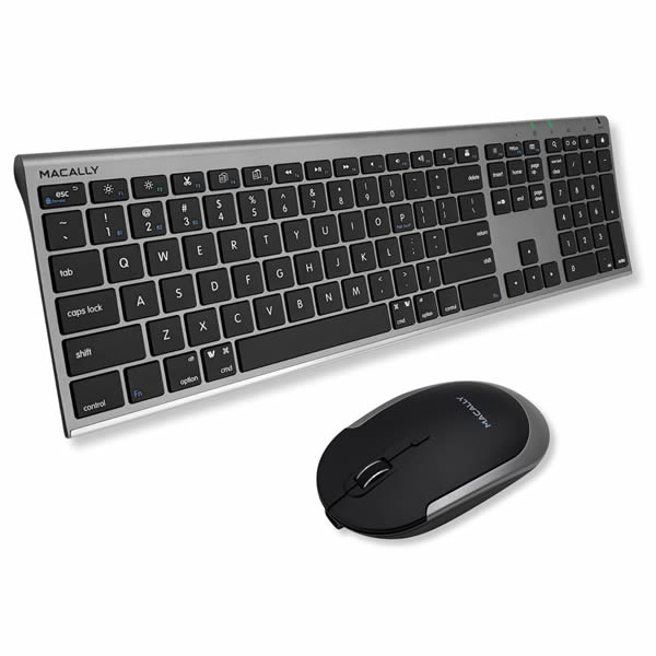 MACALLY Premium Bluetooth KB & Mouse Rechargeable Combo for Mac - Space Gray