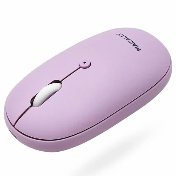 MACALLY Rechargeable Bluetooth Optical Mouse for Mac and PC - Purple