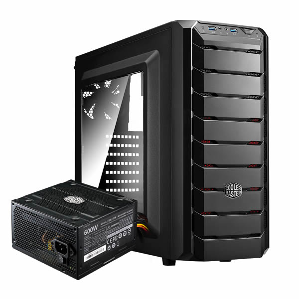 Cooler Master | CMP500 ATX Case With Built-In Elite 600W PSU And Left Transparent Side Panel - Black