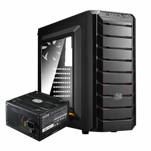 Cooler Master CMP500 ATX Case With Built-In Elite 600W PSU And Left Transparent Side Panel - Black