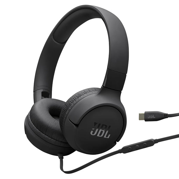 JBL Tune 520C Hi-Res Wired On Ear Headphones - Black