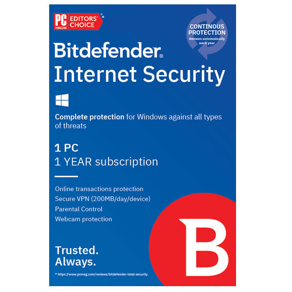 Bitdefender Internet Security 1 Year - 1 PC