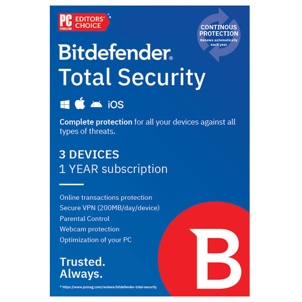 Bitdefender Total Security 1 Year - 3 Devices