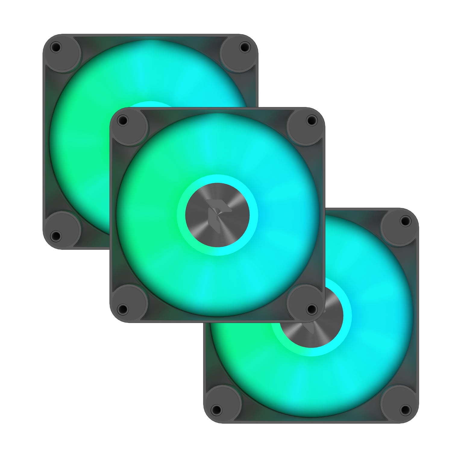 Aerocool APNX FP1 120mm PWM ARGB Fan 3 Pack with Hub - Black