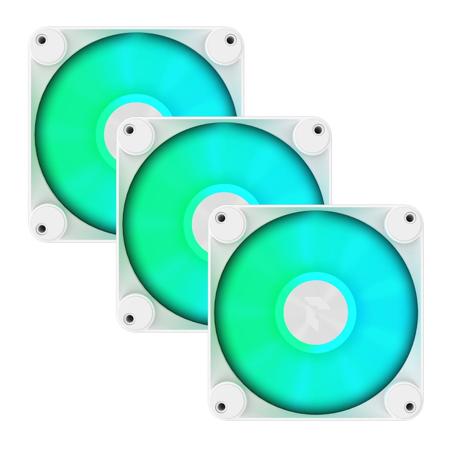 Aerocool APNX FP1 120mm PWM ARGB Fan 3 Pack with Hub - White