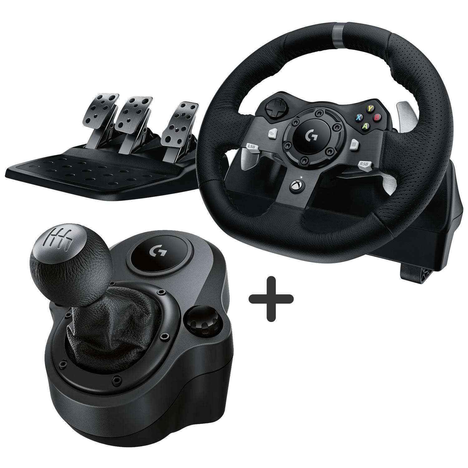 Logitech Gaming G920 Driving Force Racing Wheel For Xbox One and PC + Logitech Force Shifter