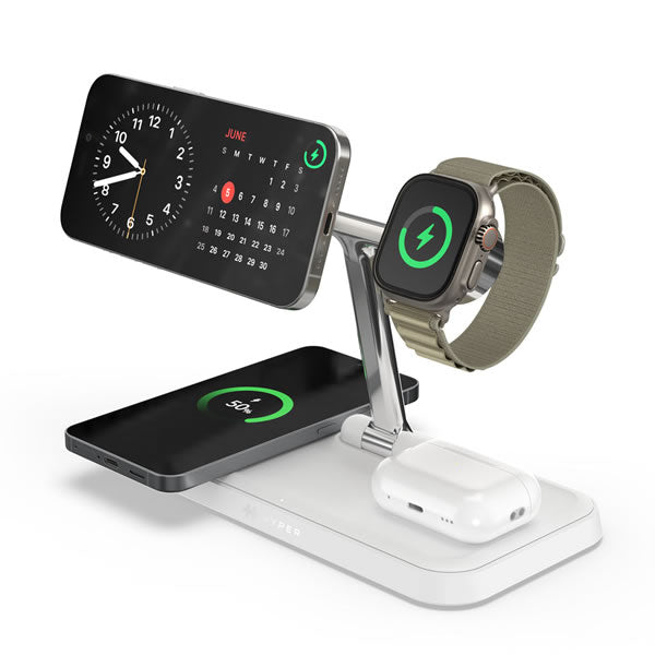 HyperJuice Next Qi2 4-in-1 Magnetic Charging Stand