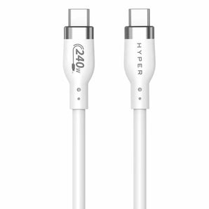 Targus HyperJuice 240W Silicone USB-C to USB-C Cable 1m - White