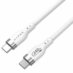 Targus HyperJuice 240W Silicone USB-C to USB-C Cable 1m - White