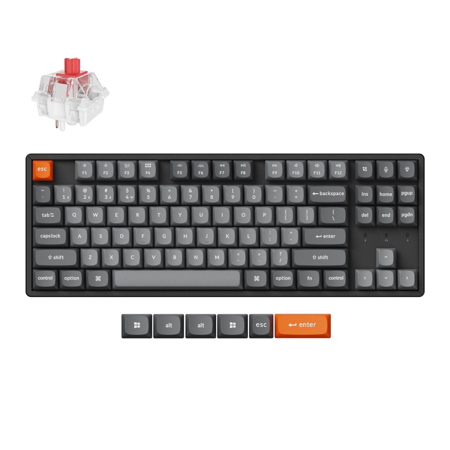 Keychron K8 Max QMK Wireless Custom Mechanical Keyboard | RED Switches