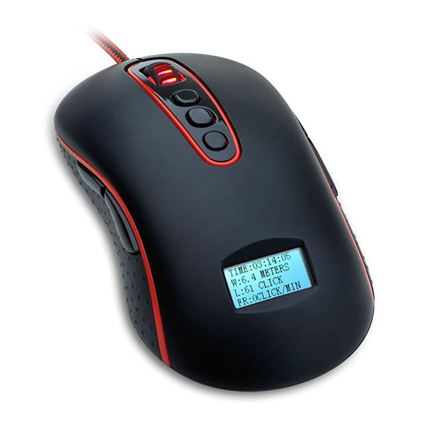 Mouse With Screen Redragon M906 Mars 4000DPI Unique LCD Screen Optical USB Gaming Mouse ...