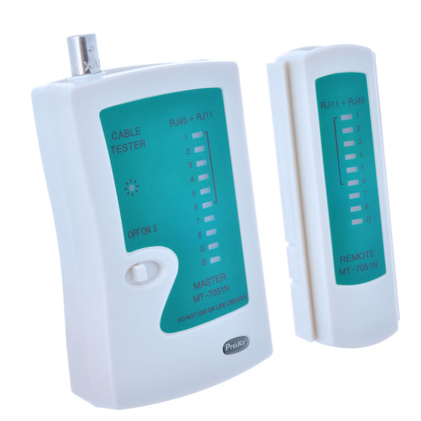 Pro's Kit RJ45/11/12/BNC Cable Tester - NET-MT-7051N
