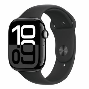 Apple Watch Series 10 GPS 42mm Jet Black Aluminium Case with Black Sport Band - S/M