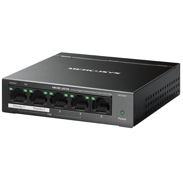 MERCUSYS MS105GP 5-Port Gigabit Desktop Switch with 4-Port PoE+