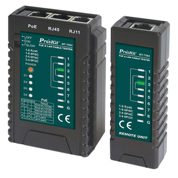 Pro's Kit  POE RJ45/12/11 Cable Tester - NET-MT-7064