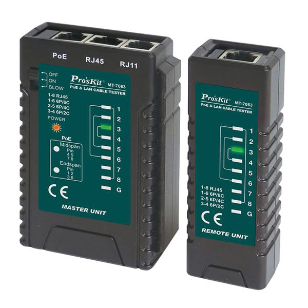 Pro's Kit PoE And LAN Cable Tester - MT-7063