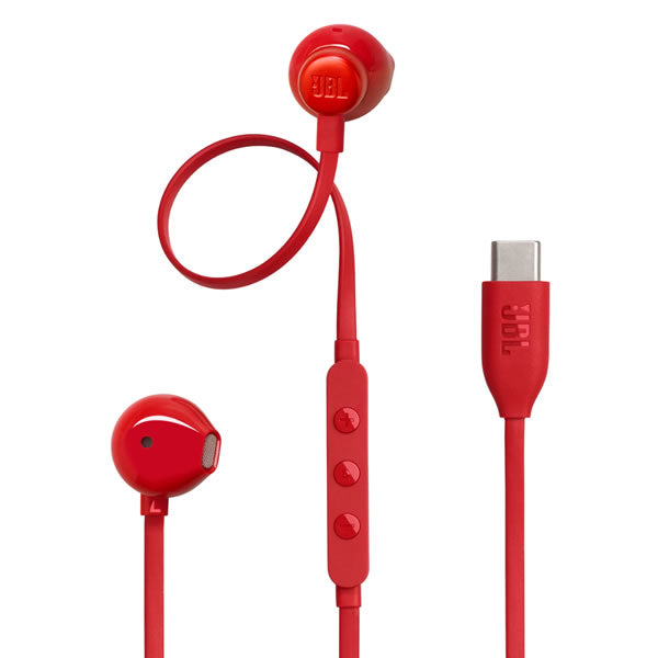 JBL Tune 305C USB TYPE-C Wired Hi-Res Earphones - Red