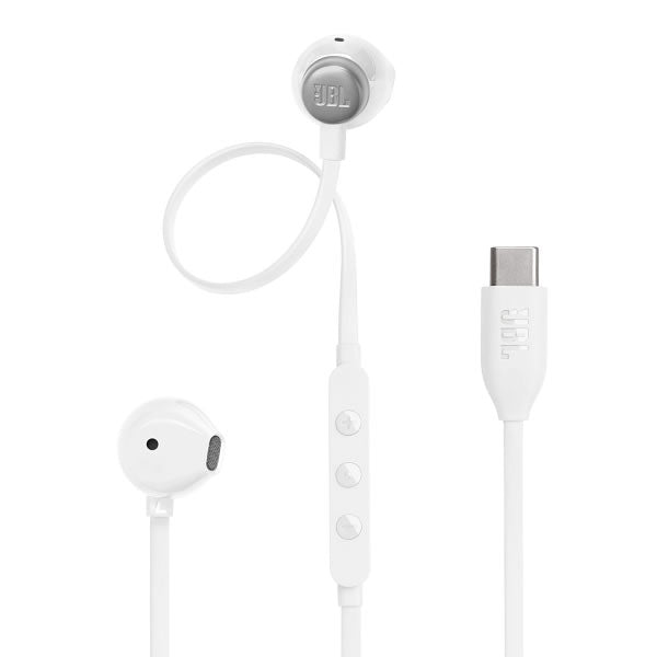 JBL Tune 305C USB TYPE-C Wired Hi-Res Earphones - White