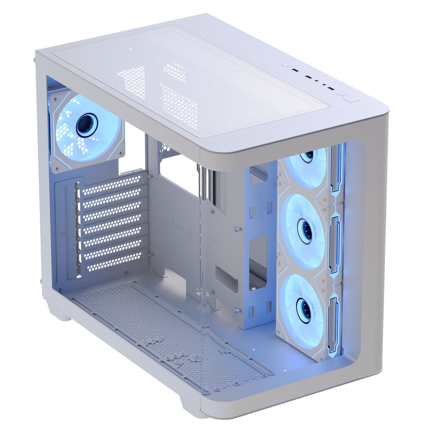 Aerocool P500C Mid-Tower Case with Tempered Glass Side and Front Panel - White