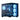 AeroCool P500C Mid-Tower Case 4 ARGB Fans in Black - front-left view with glowing ARGB fans and liquid cooler