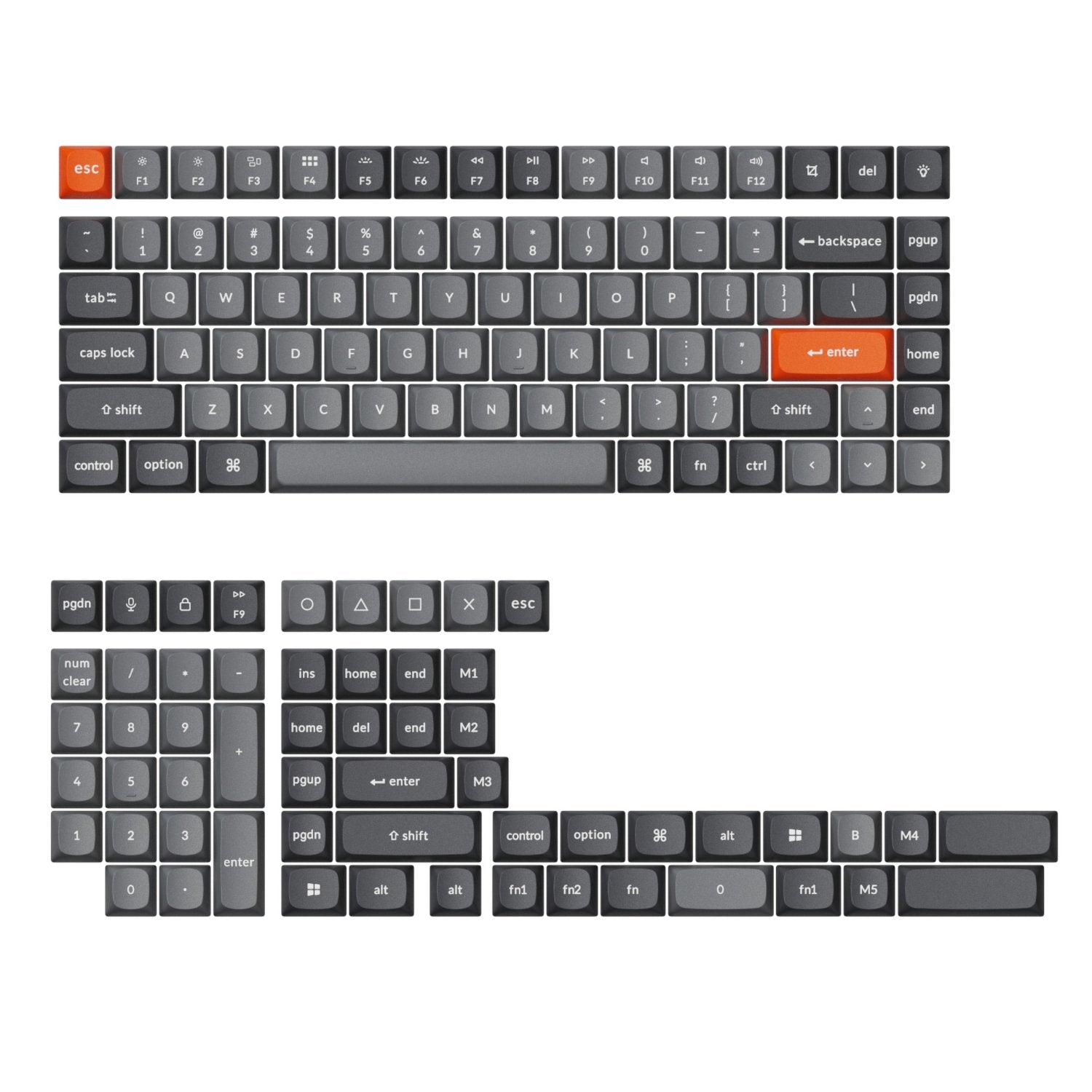 Keychron Double Shot PBT OSA Keycap Set Grey Computer Mania keychron-double-shot-pbt-osa-keycap-set-grey-computer-mania