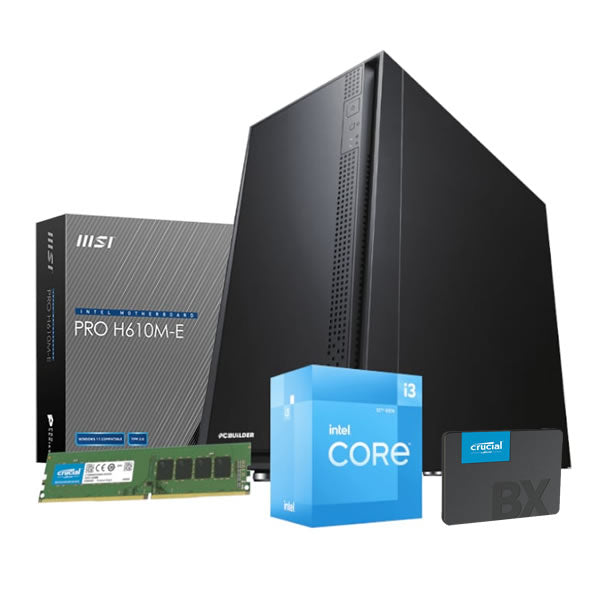 PCBuilder Intel Core i3-12100 HOME Master Windows 11 Desktop PC ...
