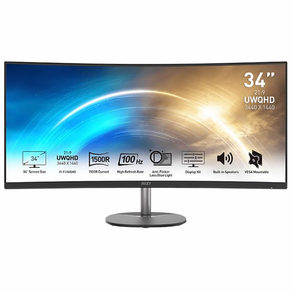 MSi PRO | MP341CQ | 34" | UWQHD | Professional Wide Monitor - Black