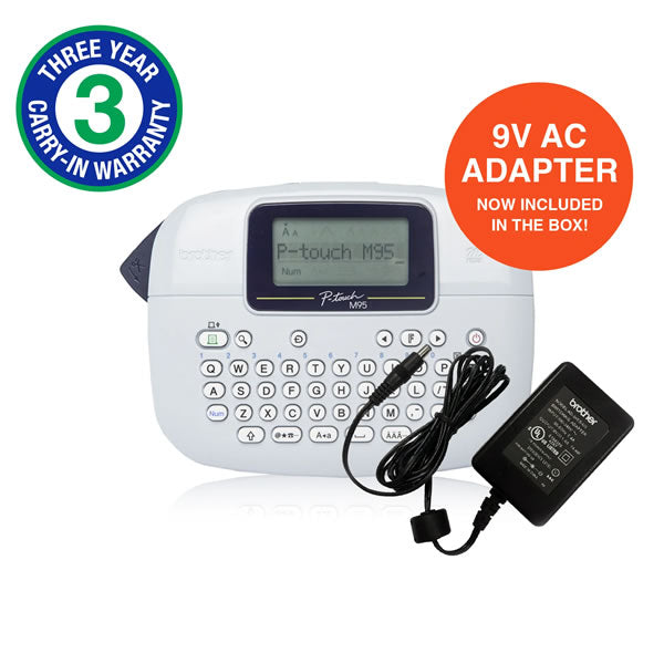 Brother PT M95AD P-Touch Home and Small Office Labelling Machine with Adapter