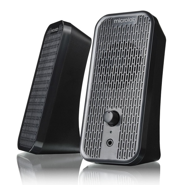 Microlab B55 2.0CH USB-Powered Desktop Speaker With Convenient Front Panel Volume Control And Power LED And Supports 3.5mm Stereo Connection - Black Colour