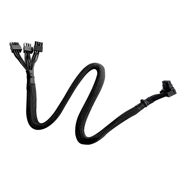 Cooler Master ATX3.0 12VHPWR 650MM PCI-E 5.0 Adapter Cable With Highly Flexible 90-Degree Cable And Supports 3X 8-Pin Connectors - Black Colour