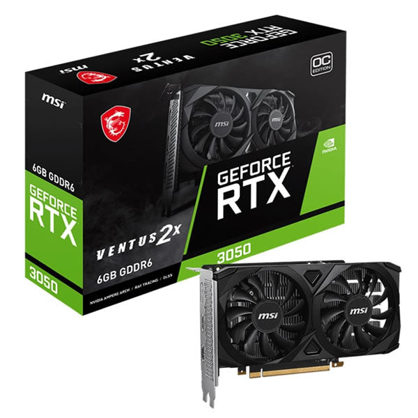 MSI Nvidia GeForce RTX 3050 Ventus 2X 6G OC GDDR6 96-BIT Graphics Card