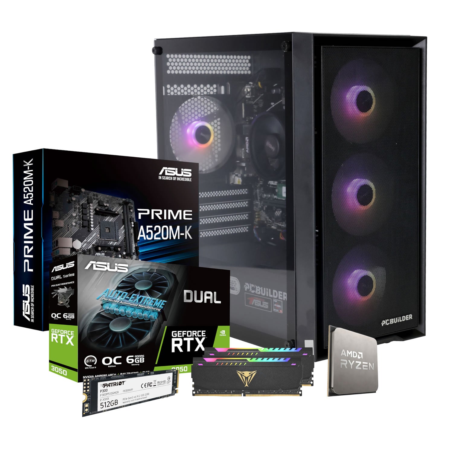 PCBuilder | AMD Ryzen 5 5500 | Stalker | 16 GB RAM | 500GB SSD | Windows 11