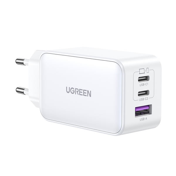 UGREEN 3 Port GaN PD Home Charger – 65W  White 15334