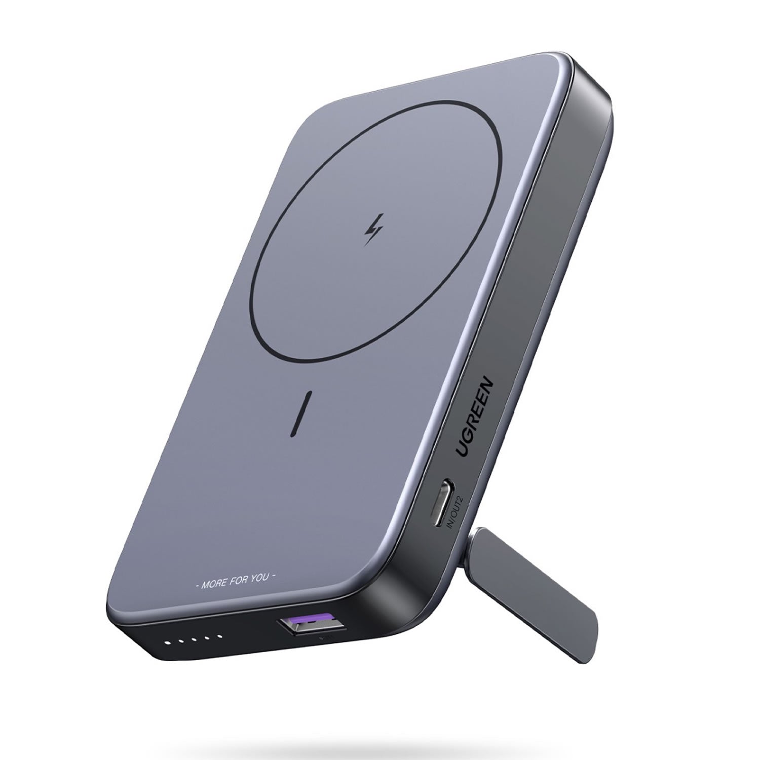 UGREEN 10000mAh Magnetic Wireless Power Bank PD20W With Kickstand - Grey