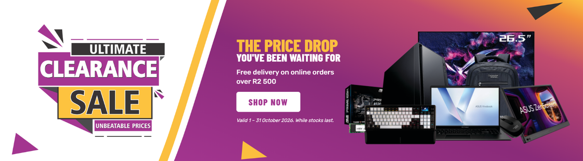 Ultimate Clearance Sale – Save up to R8 000. Free delivery on online orders over R2 500. Valid 1 – 31 October 2026.