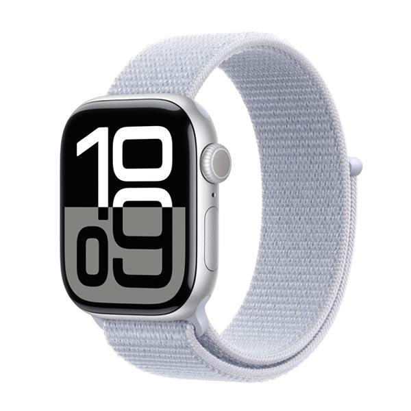 Apple Watch Series 10 GPS 46mm Silver Aluminium Case with Blue Cloud Sport Loop