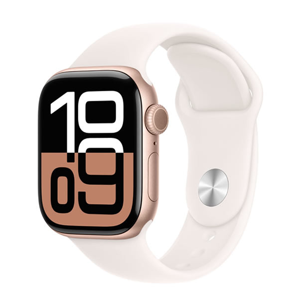 Apple Watch Series 10 GPS 46mm Rose Gold Aluminium Case with Light Blush Sport Band - S/M